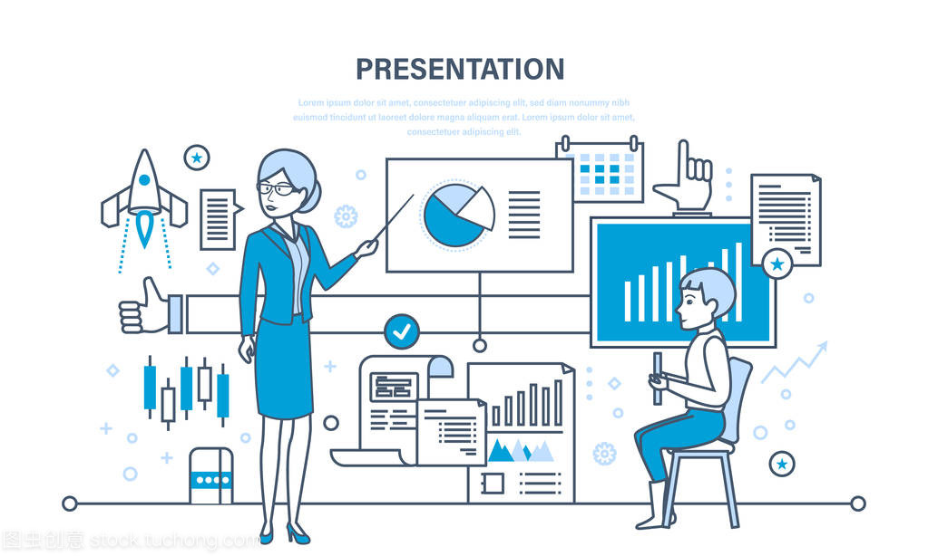 演講者做演示文稿和關(guān)于市場(chǎng)、 銷(xiāo)售、 電子商務(wù)專(zhuān)業(yè)培訓(xùn)